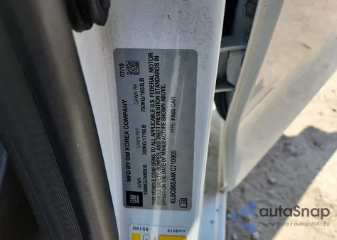 2019 Chevrolet Spark Ls z USA, uszkodzony, nr VIN KL8CB6SA4KC710965